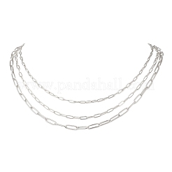 Однослойные ожерелья из латуни и нержавеющей стали 304 в виде скрепок для женщин NJEW-JN05484