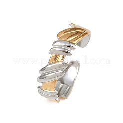 Двухцветные манжетные кольца из нержавеющей стали 304 RJEW-S635-01GP-13