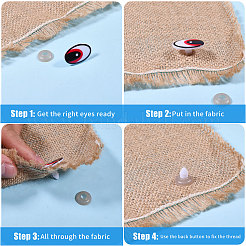 Овальные пластиковые/смоляные безопасные глаза для поделок&nbsp;DIY-GL0005-64B