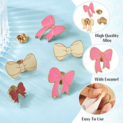 6 шт. 3 стиля эмалевых булавок-бантов&nbsp;JEWB-TA0001-25