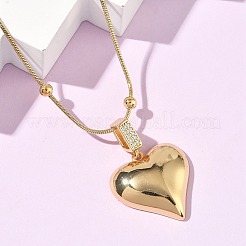 Ожерелья с подвесками из нержавеющей стали 304 с микропаве из прозрачных кубических цирконий для женщин NJEW-Z103-01G-04