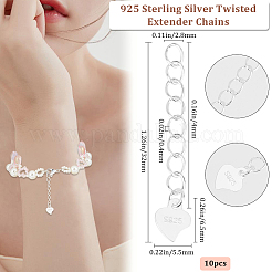 10 шт. 925 цепочки панцирного плетения из стерлингового серебра удлинитель STER-BBC0006-12
