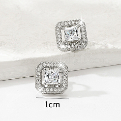 Серьги-клипсы из латуни со стразами SZ0570