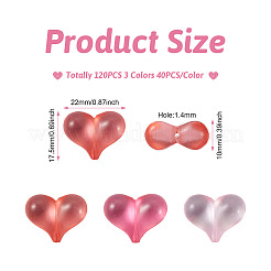 120шт 3 цвета прозрачные акриловые бусины&nbsp;MACR-CW0001-12