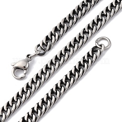 4.5 мм 201 нержавеющая сталь кубинские звенья цепи ожерелья NJEW-Q013-14C