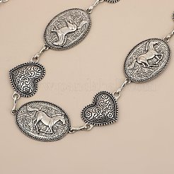 Женские ремни из сплава в этническом стиле с овальными звеньями в виде лошади и сердца FS-WG752C3-01