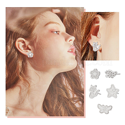 100 шт. 5 стиля сережек-гвоздиков из нержавеющей стали 304&nbsp;STAS-DC0003-99