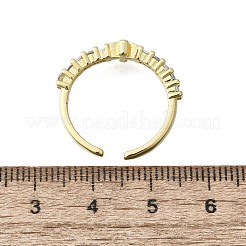 Открытые манжеты из латуни с микропаве и прозрачным цирконием для женщин RJEW-F179-07G