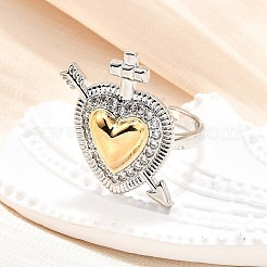 Кольца-манжеты в готическом стиле из латуни с микропаве из прозрачных кубических цирконий для женщин RJEW-U051-02D-GP