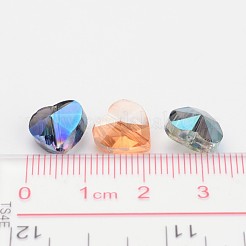 Гальванические граненые стеклянные бусины сердца EGLA-R091-M