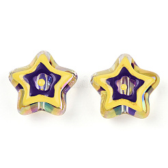 УФ-покрытие радужными переливающимися акриловыми бусинами OACR-A018-04C