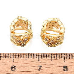 Латунь микропаве прозрачный кубический цирконий европейский бисер&nbsp;KK-N276-19G