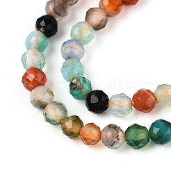 Природные многоцветные агат бисер пряди G-T143-02