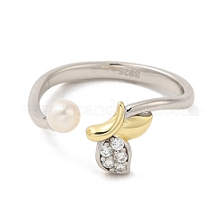 Серебряное кольцо на палец с 925 родиевым покрытием RJEW-C064-08