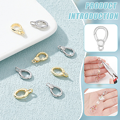 8 шт. 4 стиля латунных пружинных затворных колец KK-BC0013-65