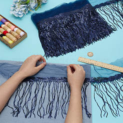 Кружевная лента из полиэстера с кисточками OCOR-WH0070-175D