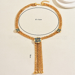 Винтажные длинные ожерелья из сплава с эмалью и кисточками для женщин.&nbsp;QE5106