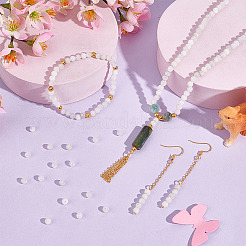 5 нити бусин из натурального белого нефрита G-OC0003-34