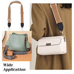 Широкие ручки сумки из полиэстера жаккардового плетения в этническом стиле&nbsp;FIND-WH0136-40B