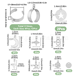 Набор для самостоятельного изготовления кольца-манжеты из нержавеющей стали с подвесками в виде луны DIY-FI0001-01