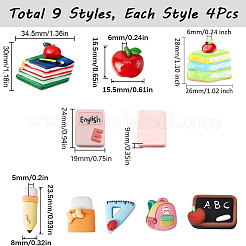 36 шт. 9 стиля кабошонов из непрозрачной смолы ко Дню учителя&nbsp;CRES-SC0002-74