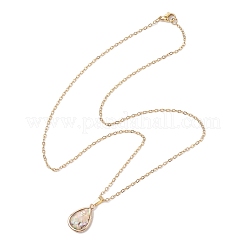 Ожерелья с подвесками из натуральных ракушек пауа NJEW-JN05141-04