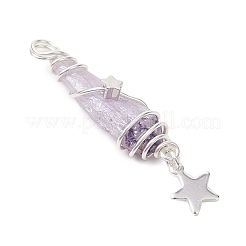 3 шт. 3 стиля гальванизированные натуральные кварцевые кристаллы самородки медная проволока обернутые подвески&nbsp;PALLOY-JF03128-02