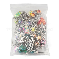 10 шт. 5 стиля подвеска в виде морской звезды черепахи из синтетической бирюзы и сплава HJEW-FZ00041