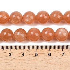 Натуральный Sunstone бисер пряди&nbsp;G-G342-A04-10.5mm