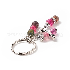 Натуральный агат и гальванические немагнитные синтетические гематитовые бусины подвесные брелоки KEYC-JKC00444