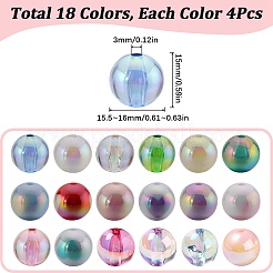 40 шт. 4-цветные плоские круглые серьги-гвоздики из нержавеющей стали 304 STAS-SC0006-65