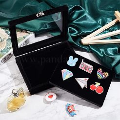 Прямоугольные бархатные презентационные коробки для хранения и отображения брошей CON-WH0095-05