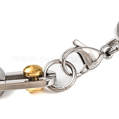 201 браслет из нержавеющей стали с овальными звеньями BJEW-B078-117B