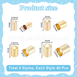 160 шт. 4 латунных наконечника для шнура&nbsp;KK-NB0004-15