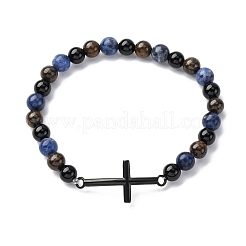 Круглые бусины из натурального содалита BJEW-F493-06EB