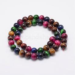 Природных тигровый глаз бисер нитей G-E341-01-6mm