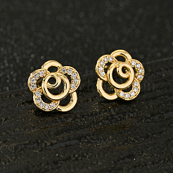 Серьги-гвоздики в виде цветка из латуни&nbsp;NU2308