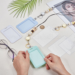 Выдвижная катушка для значков из дерева и силикона с цепями&nbsp;HJEW-ME00019