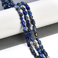 Нитки бусины из натурального ляписа-лазури G-P497-01B-14