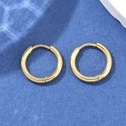 Серьги-кольца Huggie Hoop из нержавеющей стали 304 с ионным покрытием (IP) EJEW-F111A-14mm-G