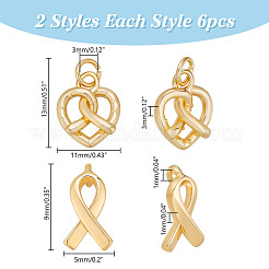 12шт 2 стиля латунные подвески KK-AR0004-71