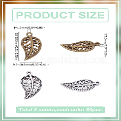 160 шт. двухцветные подвески из сплава в тибетском стиле&nbsp;TIBEP-LP0001-04