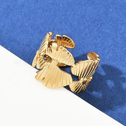 Регулируемые открытые манжеты из нержавеющей стали 304 для женщин&nbsp;LS-RJEW-K299-01G