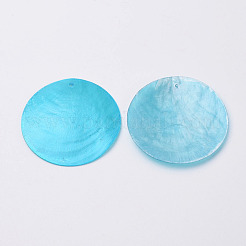 Окрашенные пресноводные раковины capiz большие кулоны SHEL-T007-62A