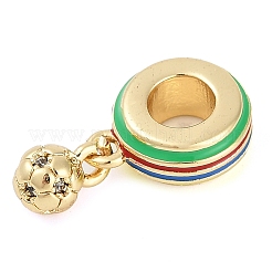 Стеллажное покрытие латунь микро паве прозрачный кубический цирконий европейские подвески-подвески KK-P287-22G