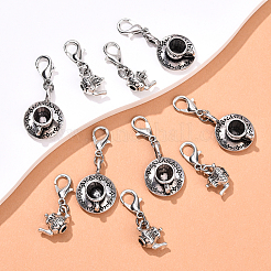 10 шт. 2 стильных подвесных украшения из сплава в тибетском стиле в виде чайника и кофейной чашки&nbsp;HJEW-YW00138