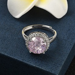 925 серебряное кольцо с кубическим цирконием в микропаве RJEW-B134-01A-02