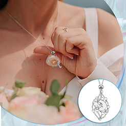 Ожерелье с держателем в виде кристаллической клетки&nbsp;NJEW-AB00035