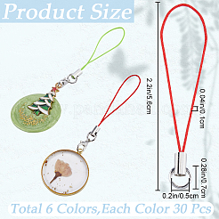 180 шт. 6-цветный полиэстеровый шнур для изготовления мобильных петель AJEW-GF0008-55