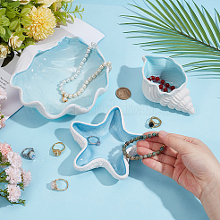 3 шт. 3 стиля керамической тарелки для украшений на морскую тематику&nbsp;AJEW-NB0007-92